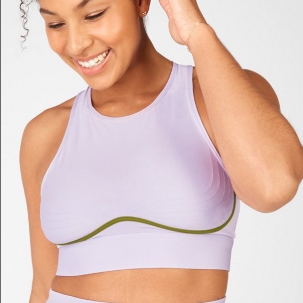 Fabletics Purple Blare Medium Impact Sports Bra II
